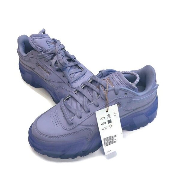 Reebok Youth 5.5Y Womens 7 Club C Cardi B Leather Sneakers Shoes Crisp Purple - Picture 4 of 8